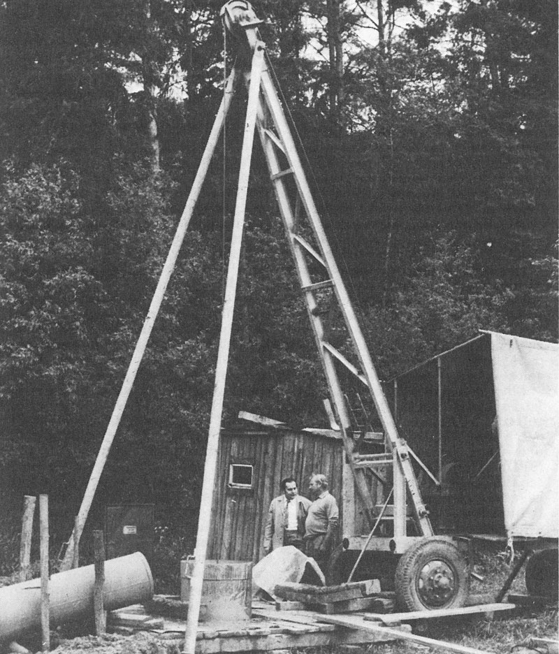 Seilschlagbohrgerät im Einsatz ab ca. Mitte der 1960er Jahre